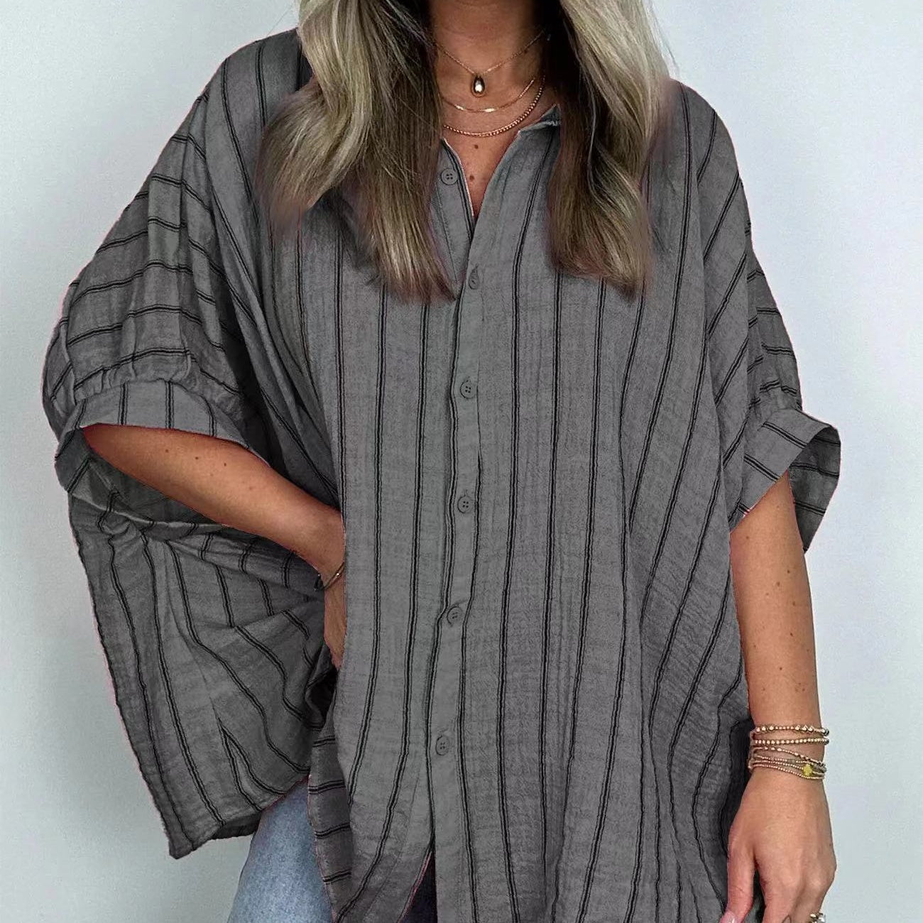 Women's Casual Striped Shirt-Keep You Comfortable All Day Long