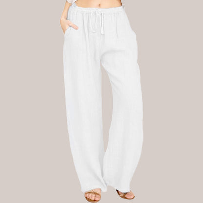 Women's Summer Cotton Linen Wide Leg Pants