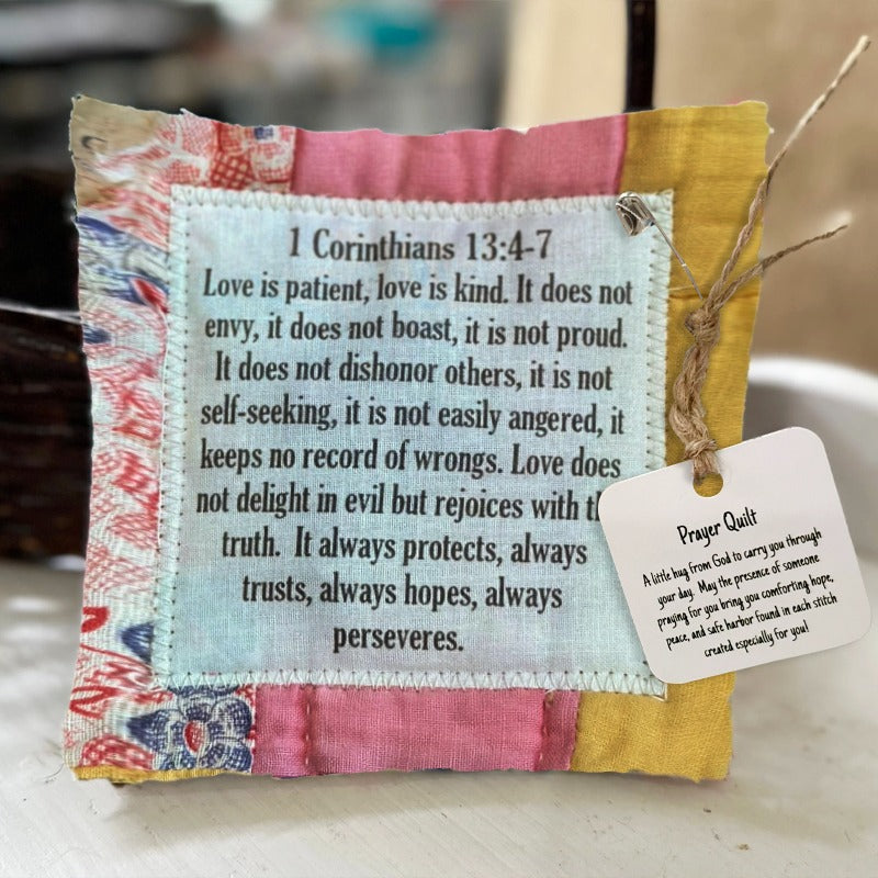 💜✝️Best Encouraged And Blessed Gift-Prayer Quilt With Cross Inside