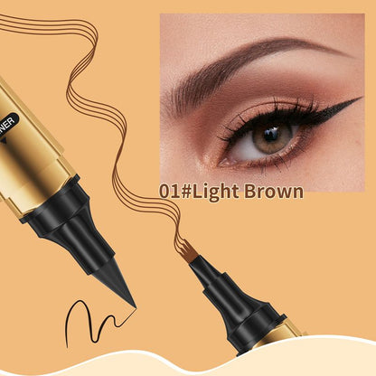 2-in-1 Waterproof Magic 4-fork Eyebrow Pen & Eyeliner