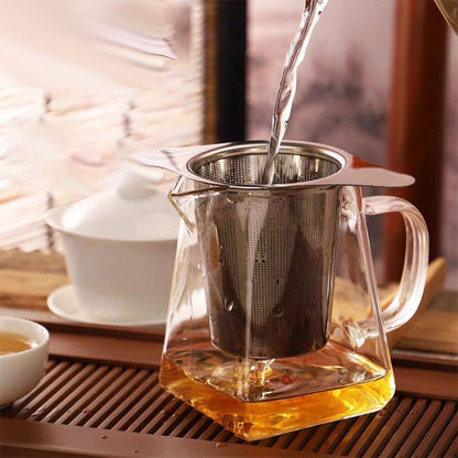 🎉Winter Hot Sale🎉Stainless Steel Tea Filter with Double Handles & Lid