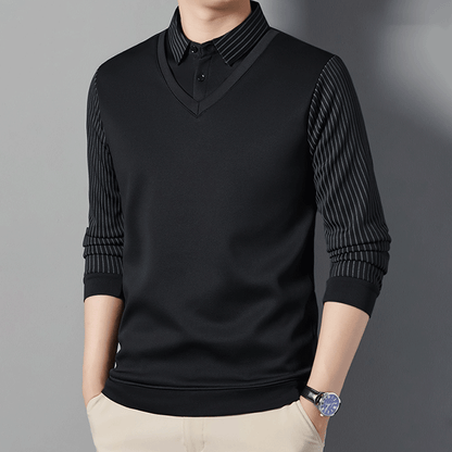 Men's Warm Faux Two-Piece Shirt