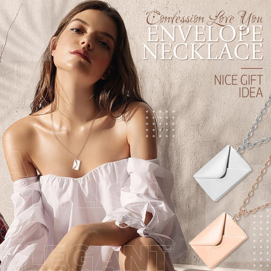 Confession Love You Envelope Necklace