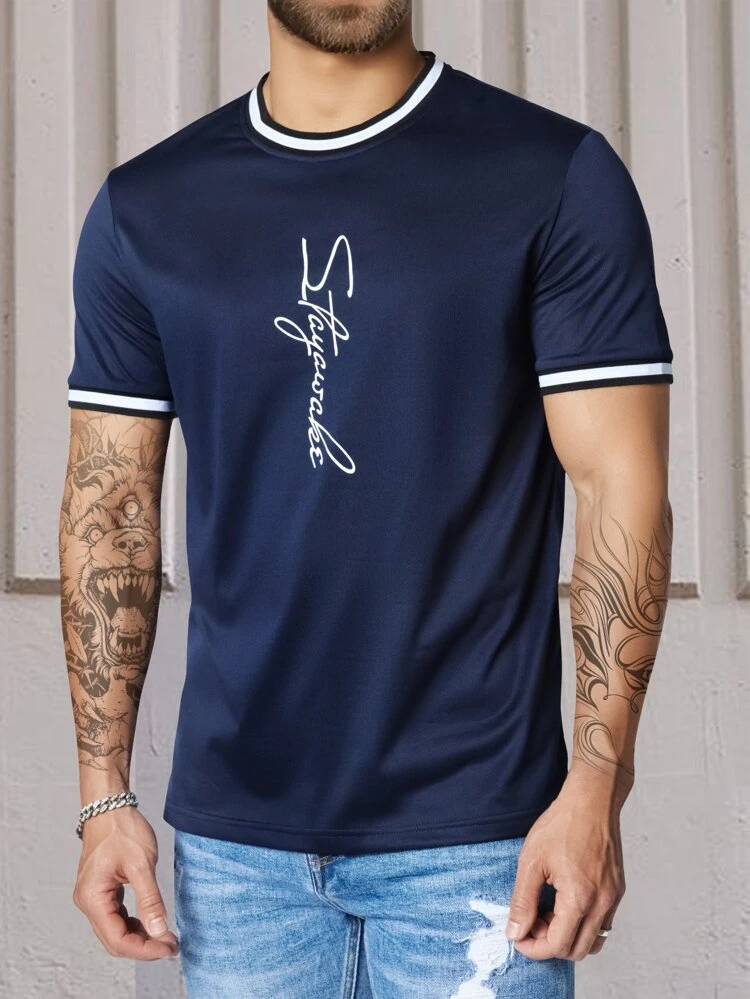 Men Letter Graphic Tee