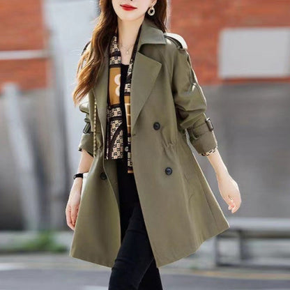 Women's Slimming Mid-Length Lapel Trench Coat