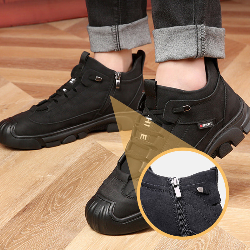 [Winter Gift] Men's Faux Wool Lining Leather Sneaker