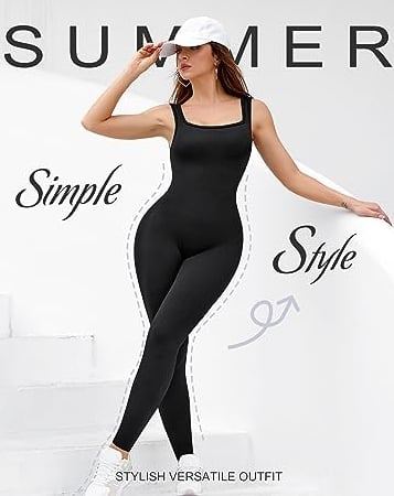 One Piece Tank Top Thigh Slimming Workout Jumpsuit