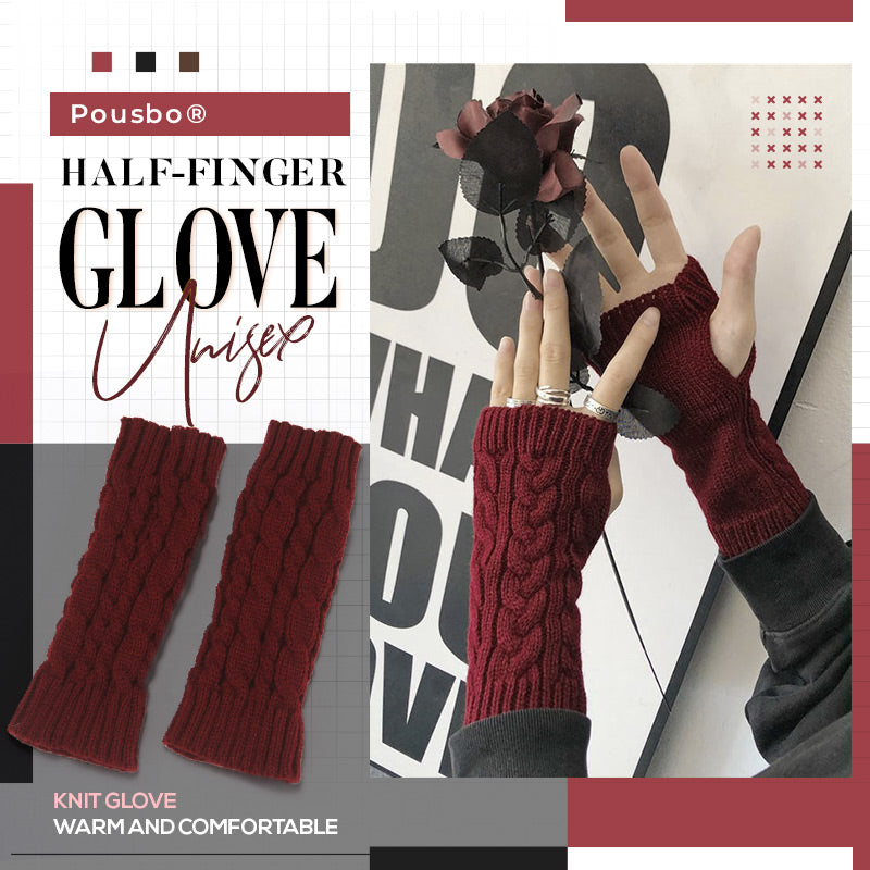 Unisex Half-finger Knit Glove