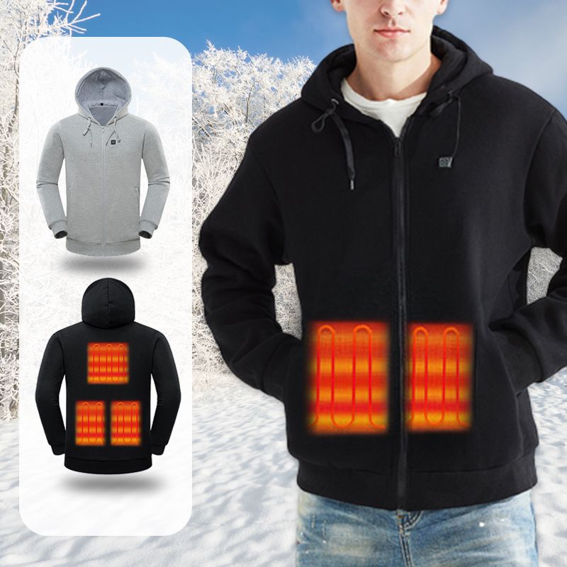 New Upgraded-Warm Gift! USB Heated Casual Hoodie Jacket