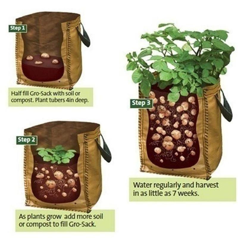 18/26/38L Large Capacity Potato Grow Planter PE Container Bag Pouch Tomato Vegetables Garden Outdoor