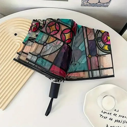 🔥Vintage Stained Glass Automatic Umbrella