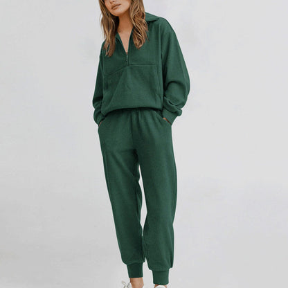 Long Sleeve Half Zip Sweatsuits Set