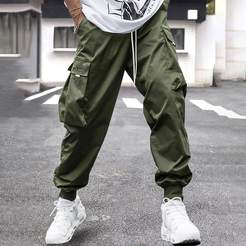 Men's Casual Loose Vintage Flap Pocket Jogger Pants