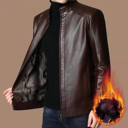 🔥Men’s Warm Plush Lining Leather Jacket