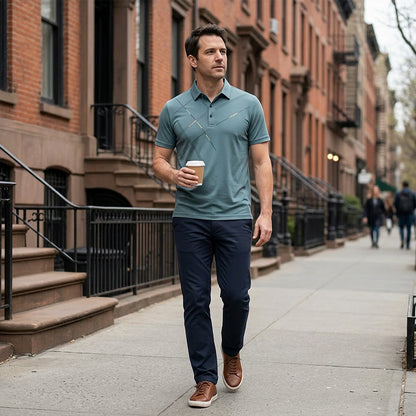 Men's Ice Silk Stretch Shirt – Waterproof, Quick-Dry & Eco-Friendly – Cool Breathable Tech Fabric Shirt 🌿