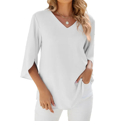 Women's Summer Short Sleeve V-Neck Top