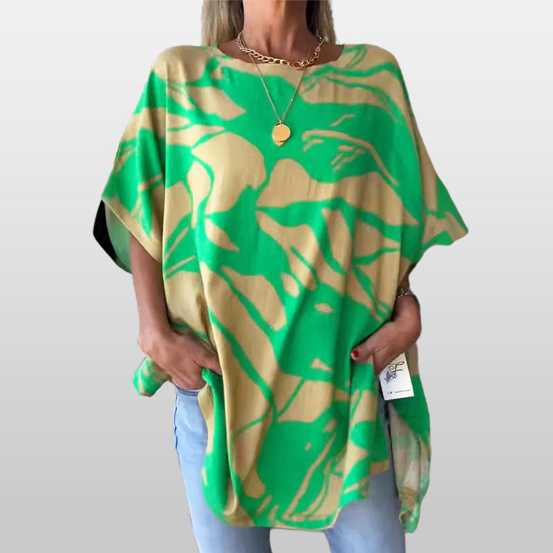 Women's Bat Sleeve Printed Loose Tops