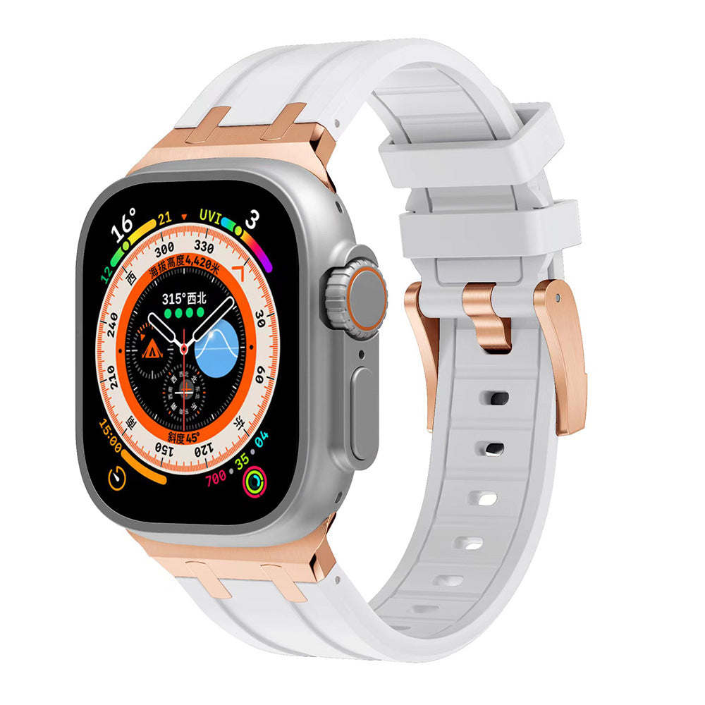 New AP Metal Head Silicone Band For Apple Watch