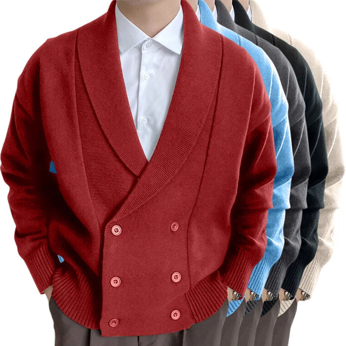 Gentleman Autumn And Winter Double Button Knitted Cardigan