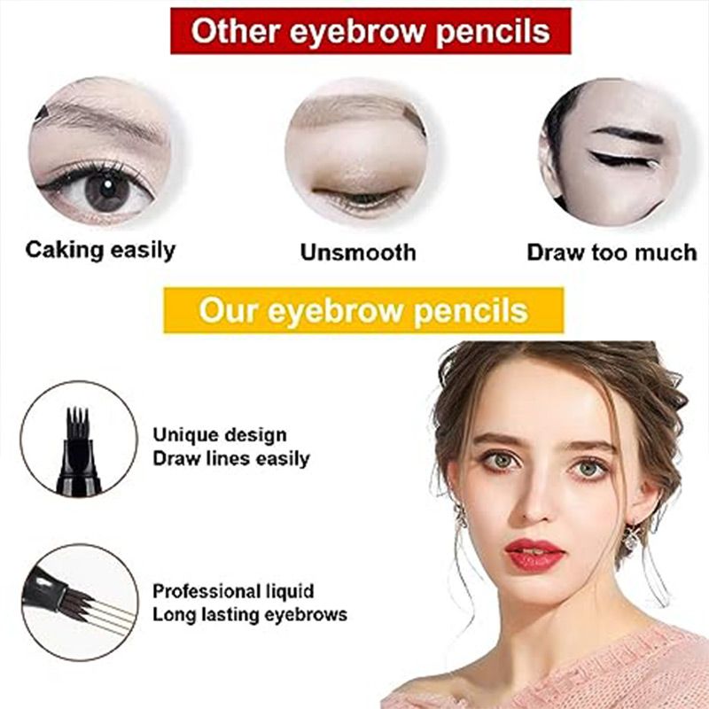 Waterproof Eyebrow Microblading Pen with 4-fork Tip