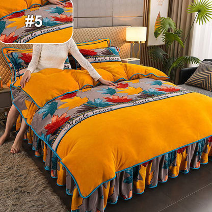 Double-Sided Warmth Moisture-Wicking 4-Piece Bed Sheet Set