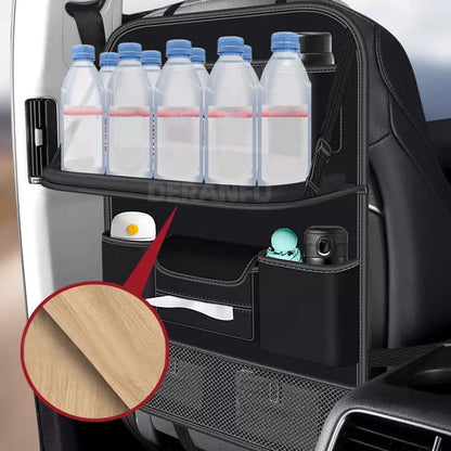 Car Backseat Organizer with Foldable Table Tray