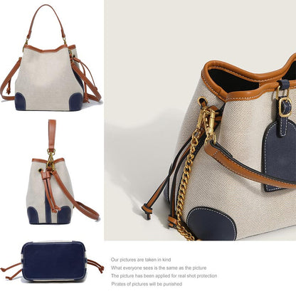 Sophisticated Fashion Contrast Bucket Bag