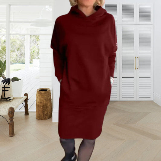 Women's Padded Hoodie Dress with Pockets