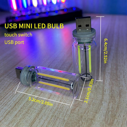 Portable Touch-Control Glass Bulb USB Night Light