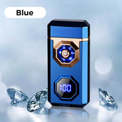 USB Charging Digital Windproof Lighters with LED Lighting Function