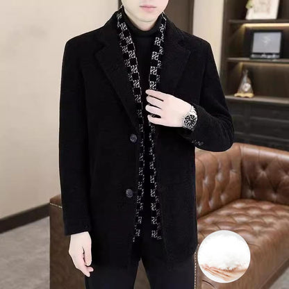 Men's Mid-Length Warm Coat | Thick Down, Elegant Design