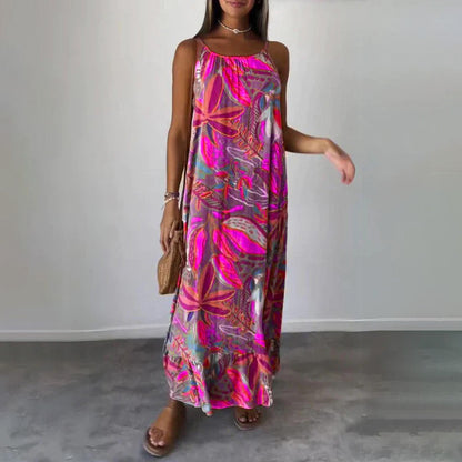 Printed Sleeveless Long Dress