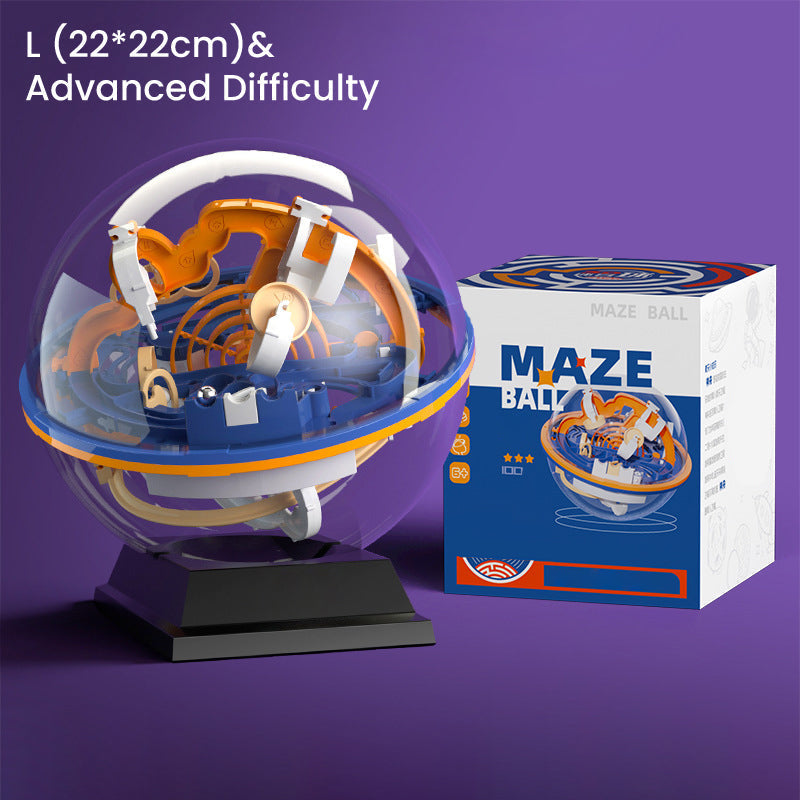 3D Gravity Maze Ball with 100 Challenging Barriers