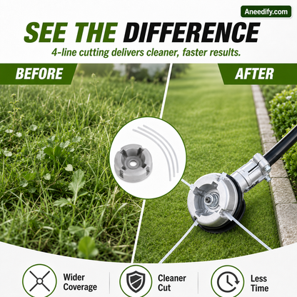 ⚙️🌿 Aluminum Trimmer Head – 4-Line Cutting & Universal Fit – Heavy-Duty & Easy Line Replacement 🏡