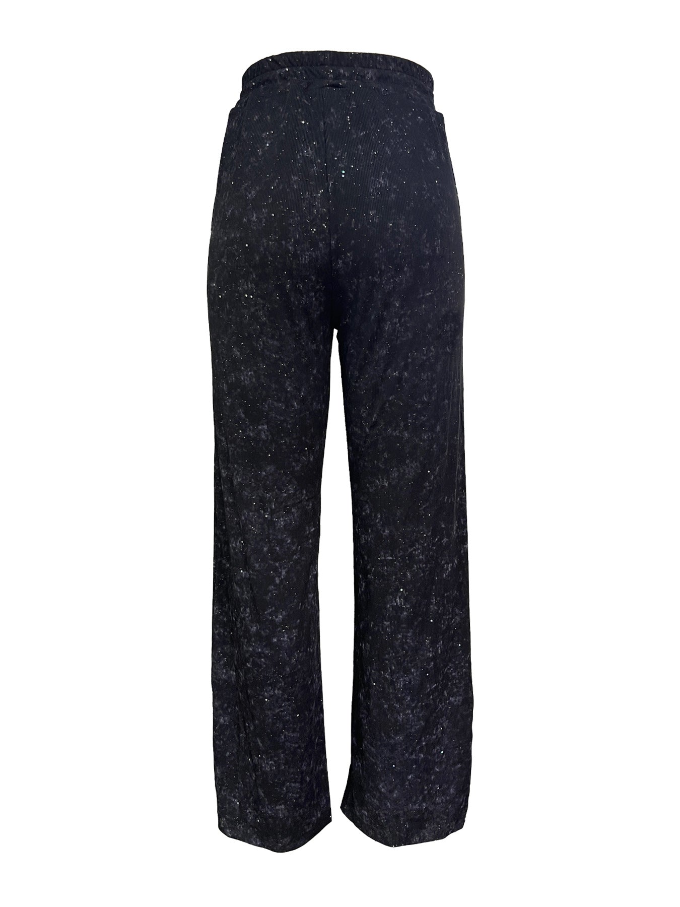 Women's Sequin Sparkle Wide Leg Pants with Elastic Waistband