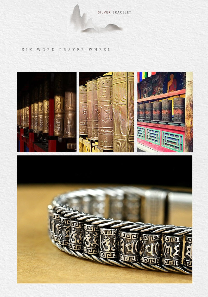 Six Character Truth-Prayer Wheel Bracelet⛓️