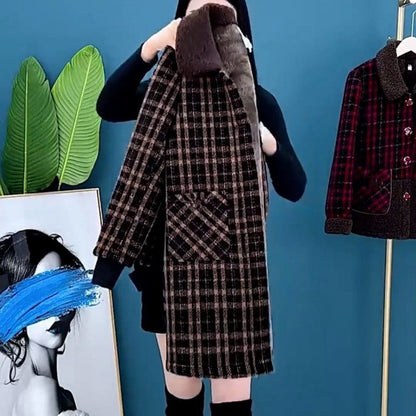 [Women’s Gift] Women's Plush Thick Mid Length Jacket Coat