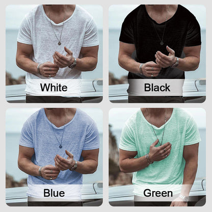 Men's Crew Neck Short Sleeve Cotton Breathable Casual T-shirts