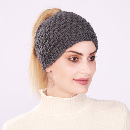 Hollow Out Ponytail Women Beanie