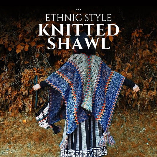 Ethnic Style Knitted Shawl