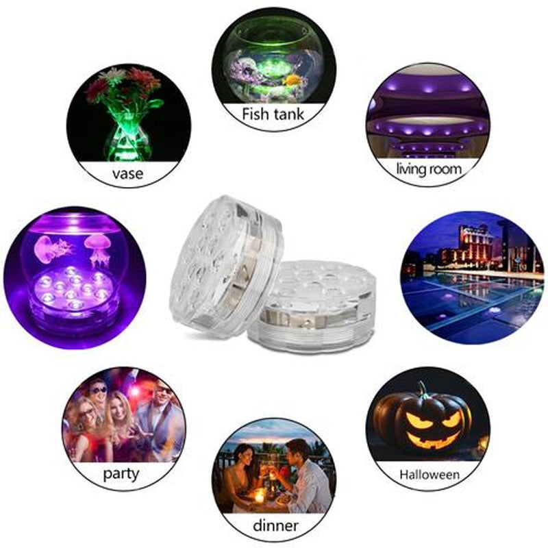 Submersible Waterproof Remote Control LED Lights for Pool