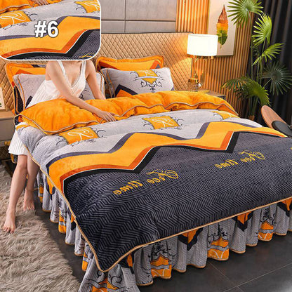 Double-Sided Warmth Moisture-Wicking 4-Piece Bed Sheet Set