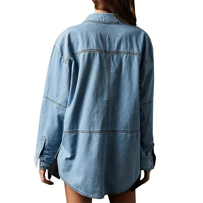 Women's Oversized Denim Pullover