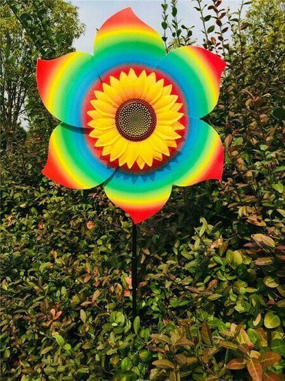 Colorful Sunflower Windmill-For Decoration Outside Yard