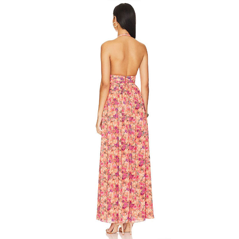 🔥New Arrivals 🔥Floral Print Sleeveless Sexy Long Dress