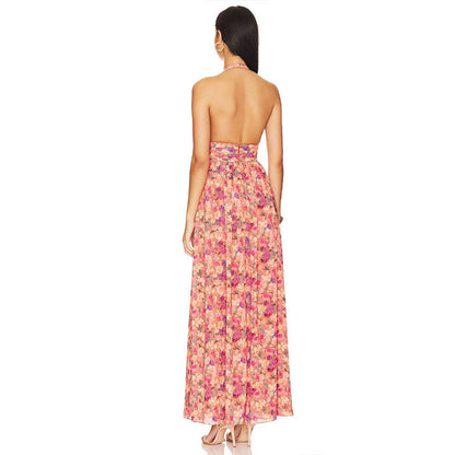 🔥New Arrivals 🔥Floral Print Sleeveless Sexy Long Dress