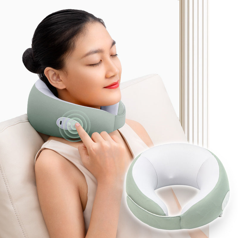 Rechargeable Neck U-shaped Heating Massage Pillow