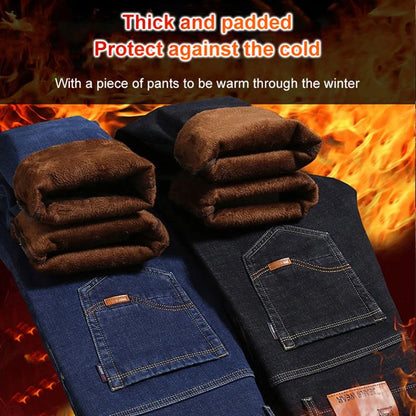 Male Loose Stretchy Denim Straight Pants