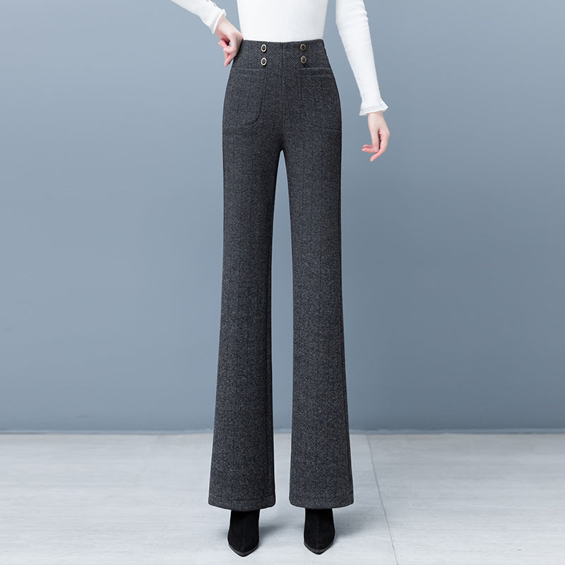 Women's Thickened Casual Slightly Flared Straight Pants