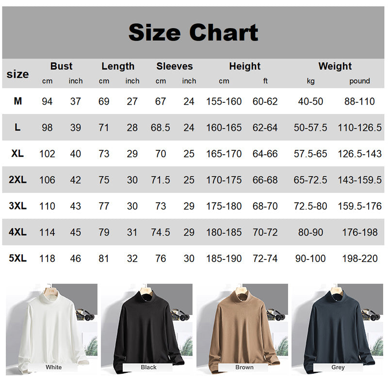 Ideal Gift - Men's Crew Neck Warm Solid Color Base Layer